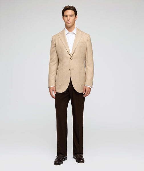 Camel colour herringbone wool jacket