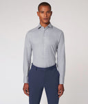 Camicia Su Misura da uomo grigio chiaro in flanella di cotone
