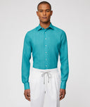 Camicia Su Misura da uomo verde in lino