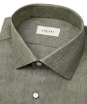 Chemise Lin Vert Olive Made in Italy