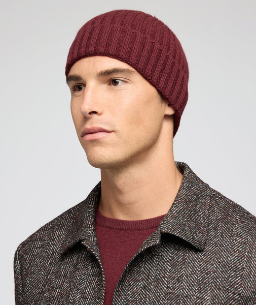 Berretto in cashmere bordeaux
