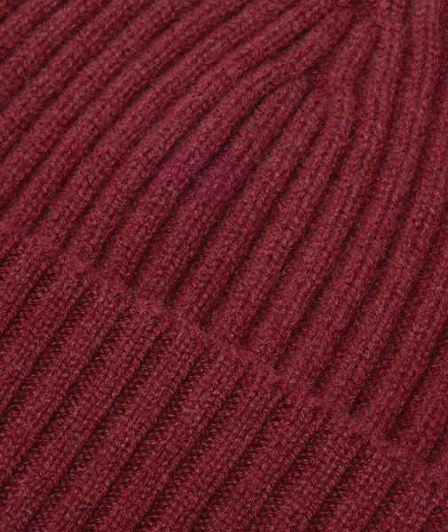 Berretto in cashmere bordeaux