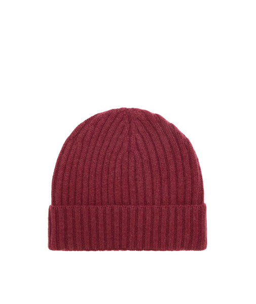 Berretto in cashmere bordeaux