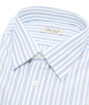 Camisa en algodón a rayas azul