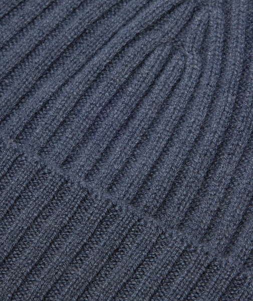 Berretto in cashmere blu petrolio