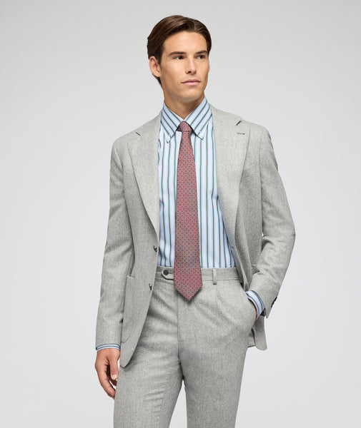 Light grey mélange wool flannel suit