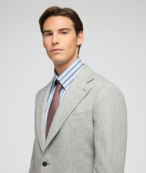 Light grey mélange wool flannel suit