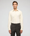 Camisa de franela de algodón blanca