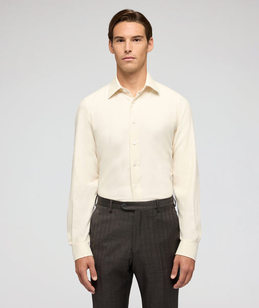 Camicia Flanella Cotone Bianco