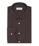 Camicia Su Misura da uomo color tortora in velluto di cotone