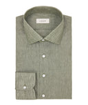 Camicia Verde Oliva Lino Made In Italy