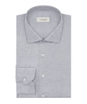 Camicia Su Misura da uomo grigio chiaro in flanella di cotone