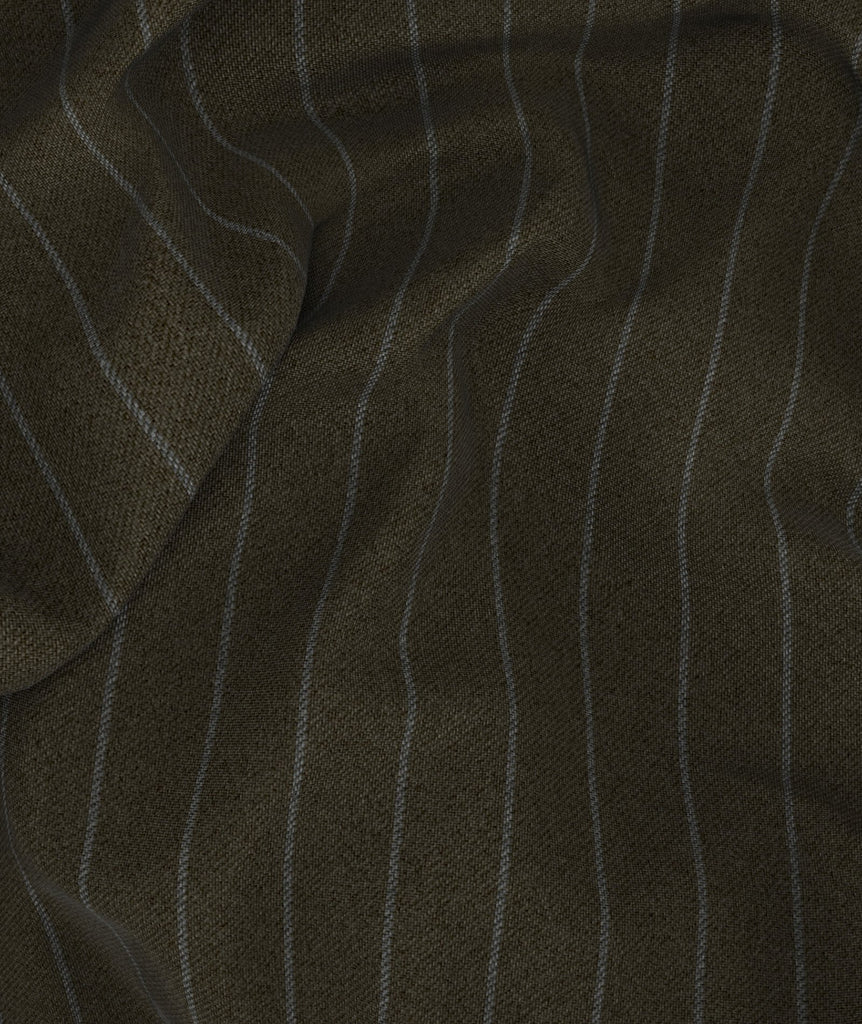 Grigio mélange in twill di lana gessato