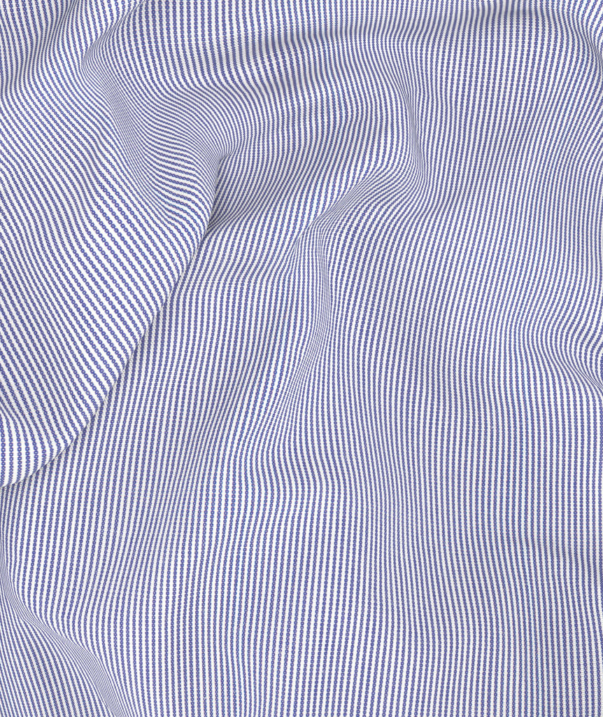 blu in pin point di cotone