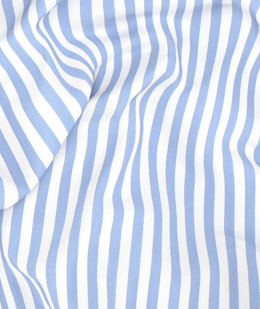 A righe azzurre in cotone
